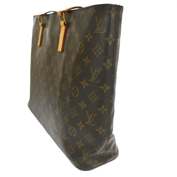 LOUIS VUITTON Logo Luco Shoulder Tote Bag Monogram Leather Brown - Picture 13 of 16